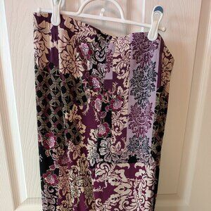 Chico's Travelers Size 2R Wide Leg Purple Print Pant